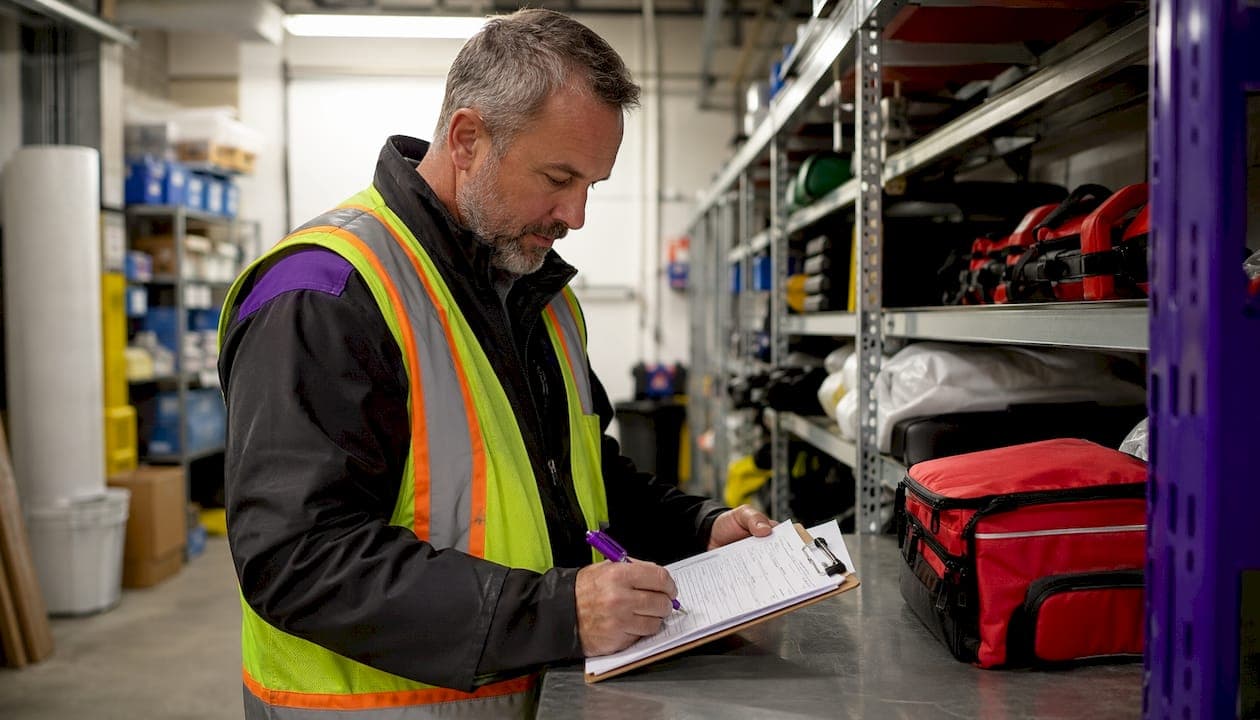 First aid deployment checklist for industrial BC sites